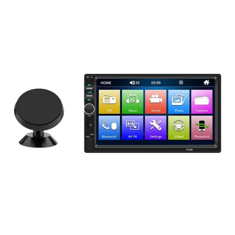 

7018B Car Radio MP5 Player Rear View (with Camera)+Magnetic Phone Holder Car Electronic