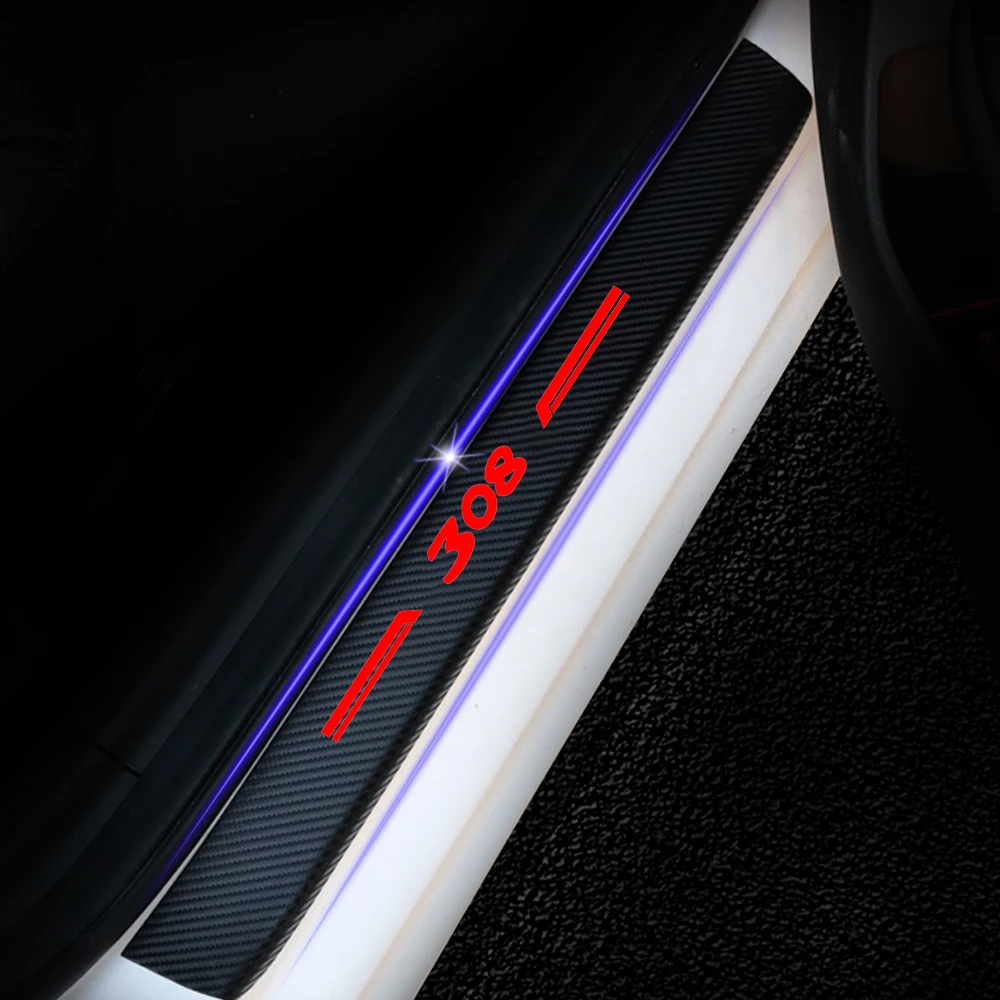Пороговое покрытие двери для Peugeot 308 Автомобильная Накладка на порог 4D виниловая