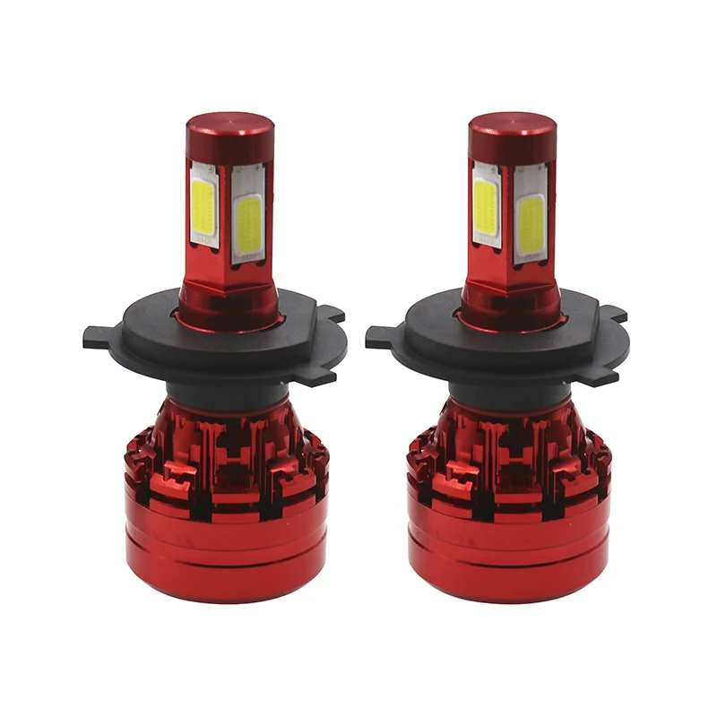 

2PCS COB H4 6000K LED Super Bright 4-Sides Car LED Headlight Kit White Light