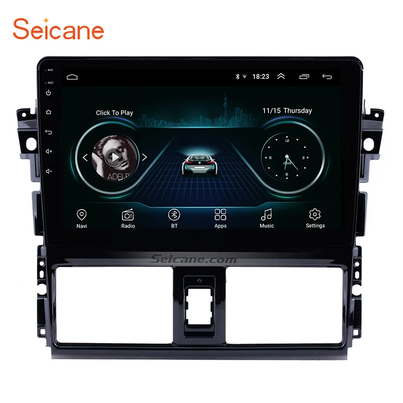 Seicane 2Din Android 8,1 Автомобильный gps авто радио 10,1 дюймов wifi мультимедийный проигрыватель головное устройство для 2013- Toyota Vios Mirror link