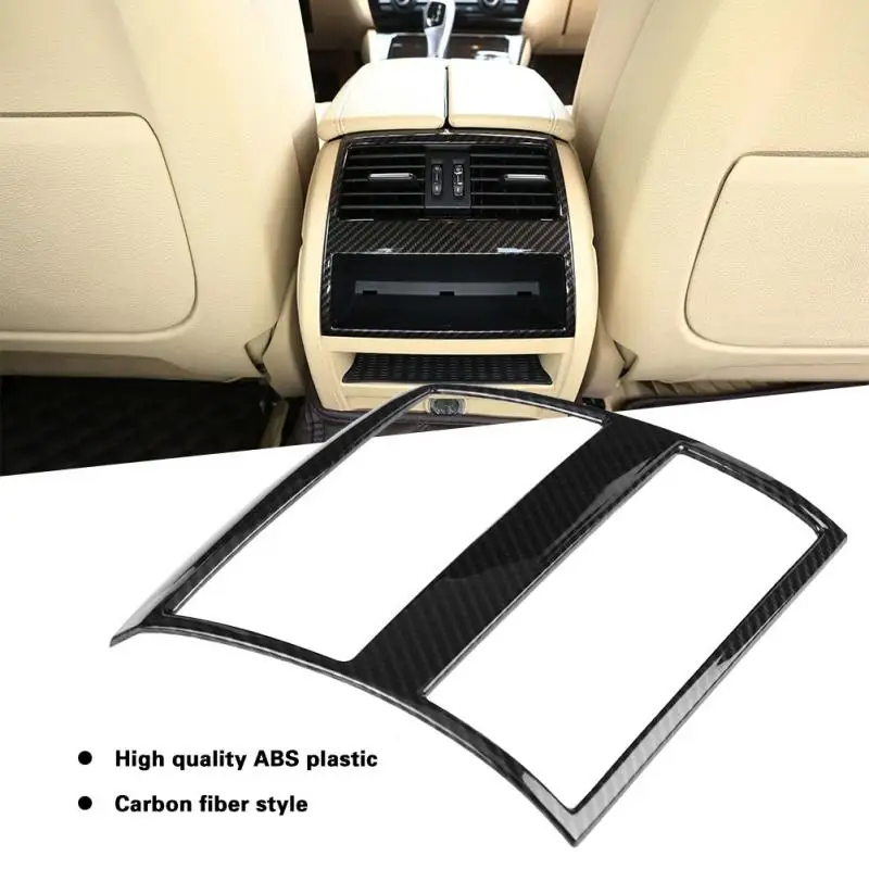 

For BMW 5 Series F10 2011-2016 ABS Plastic Carbon Fiber Car Accessories Rear Air Conditioning Vent Outlet Cover Frame Trim