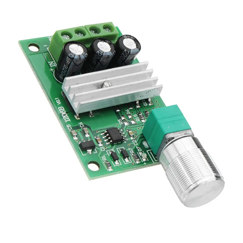 

1206B 3A PWM DC Motor Speed Controller Module 6V/12V/24V Speed Regulating Switch Electronic Governor Dimmer With Shell