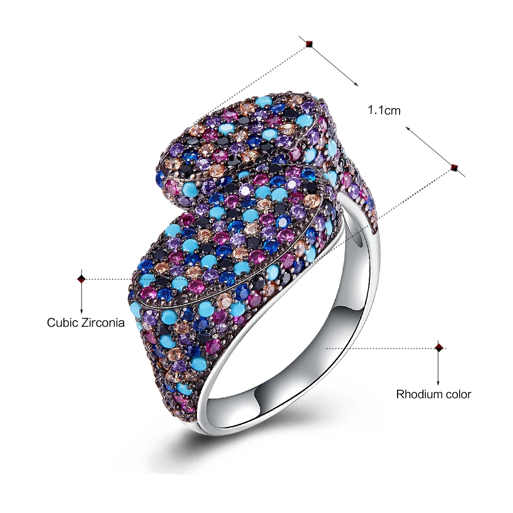 DreamCarnival 1989 Hot Recommend Oval Special Design Party Rings for Women Micro Zirconia Pave Silver Ring Wholesales SJ31032RB