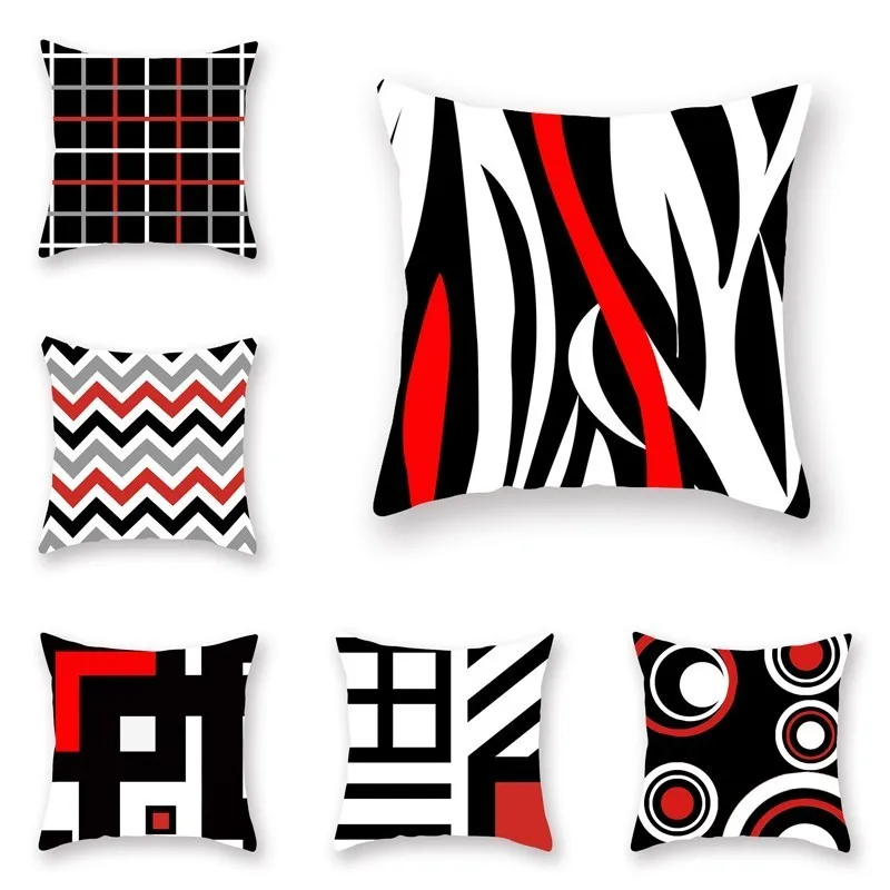 

45x45cm Home Decor Sofa Cushion Cover Soft Polyester Bed Decorative Pillow Case Car Seat Chair Geometric Pillowcase