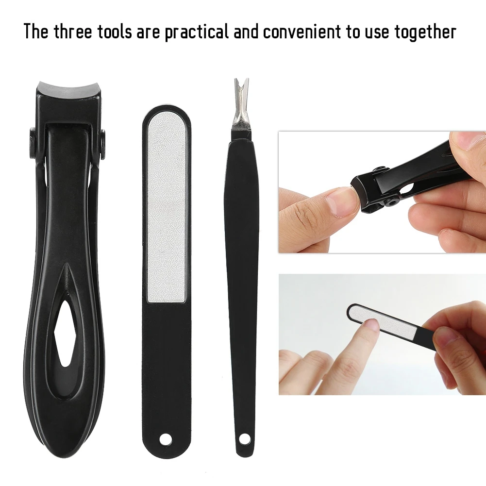 3 в 1 нержавеющая сталь палец кусачки для ногтей на ногах файл маникюр педикюр Professional триммер для маникюра кусачки для ногтей ног набор инструментов