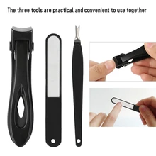 3 в 1 нержавеющая сталь палец кусачки для ногтей на ногах файл маникюр педикюр Professional триммер для маникюра кусачки для ногтей ног набор инструментов
