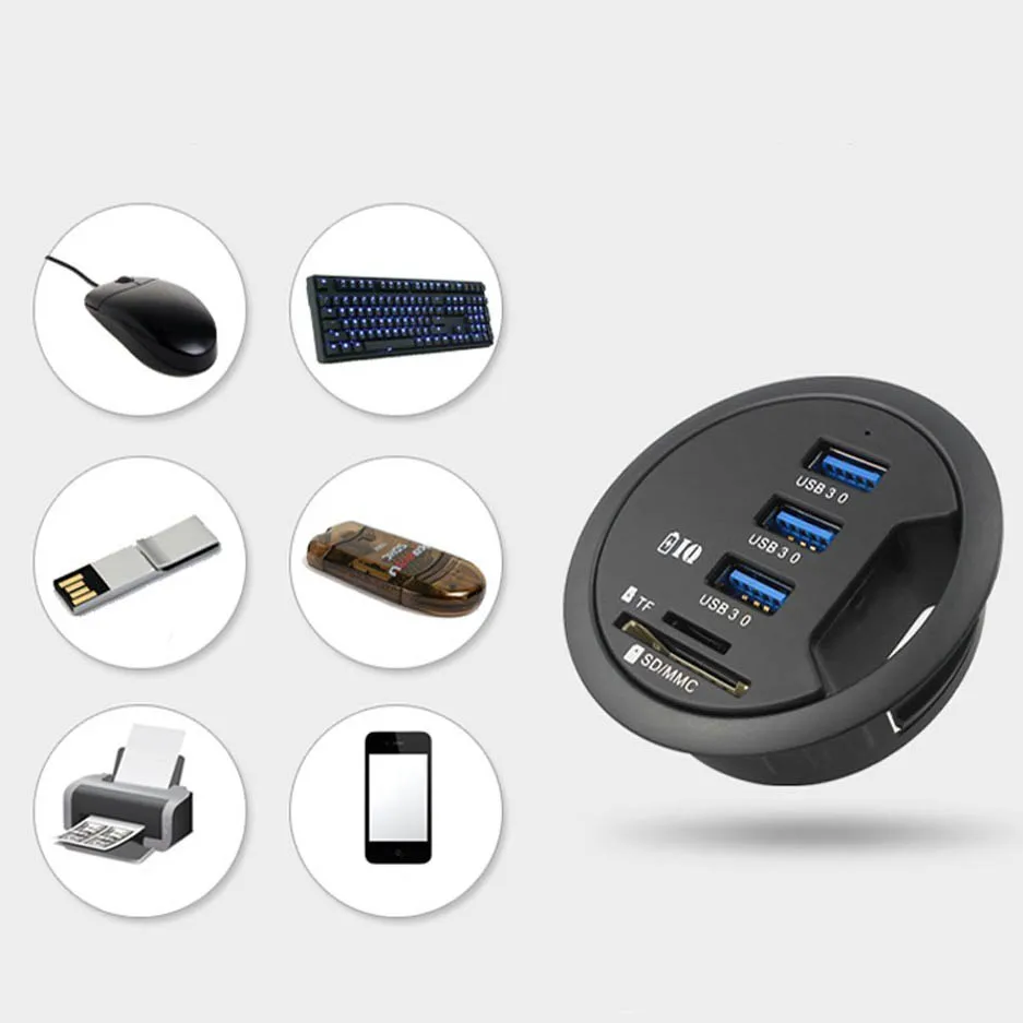 Встроенное Зарядное устройство USB 3 0 с портами и функцией чтения