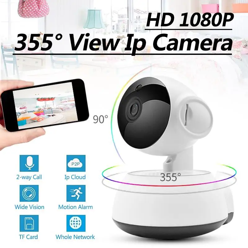 

HD 1080P Home Security IP Camera Panoramic Two Way Audio Wireless Surveillance Camera Night Vision CCTV WiFi Camera Baby Monitor