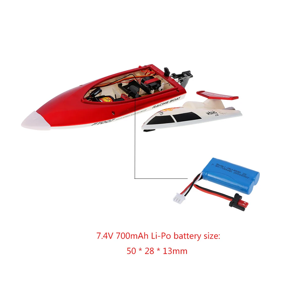 RC اللعب FT007 2.4 GHz 4CH 20 km/h عالية السرعة سباق القوارب الإلكترونية راديو التحكم RC قارب السفينة المياه سريع مع الارسال