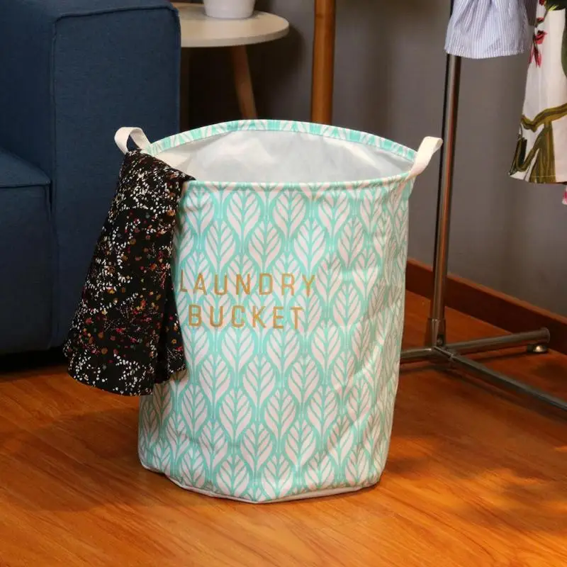 قماش للطي المطبوعة الغسيل التخزين دلو لعب أشتات برميل سلة قماش للطي المطبوعة الغسيل التخزين دلو لعب أشتات برميل سلة