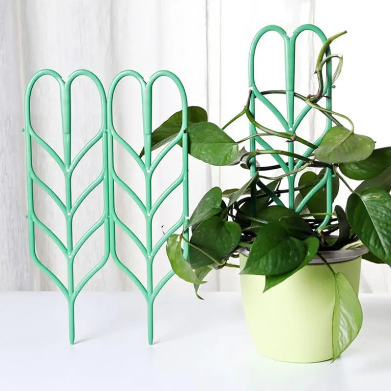 

3pcs Garden Trellis Plastic Flower Rattan Mini Climbing Plants Leaf Shape Potted Plant Support Flowers Holder Garden Supplies