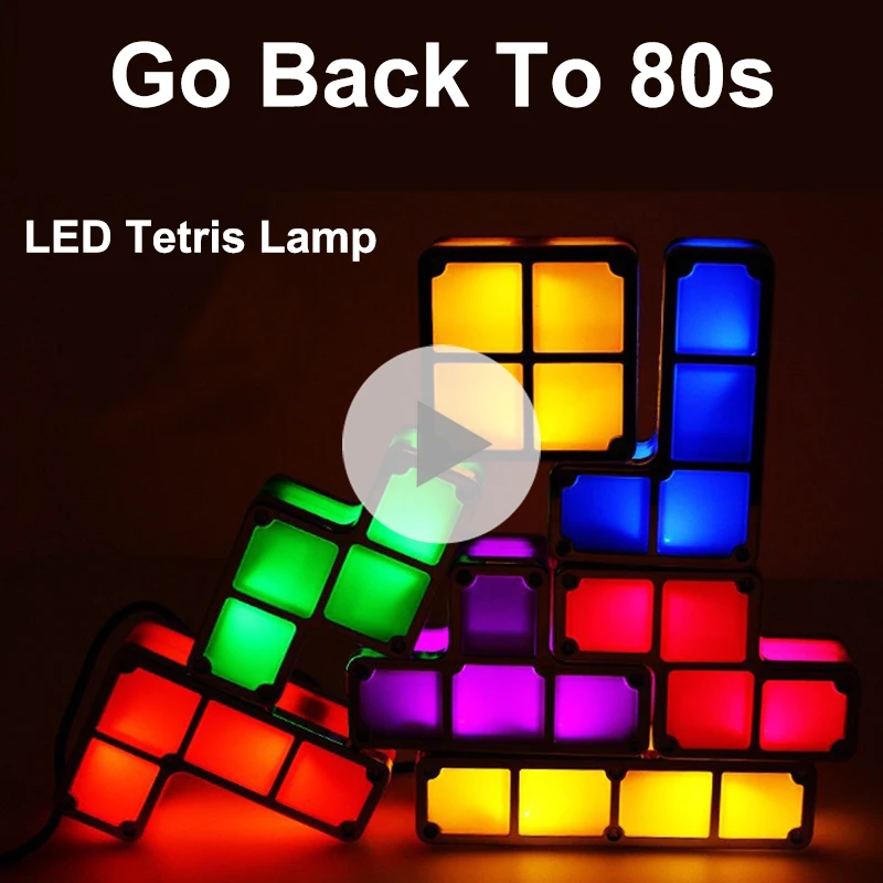 

DIY tetris light lamp kids led night light tetris stack desk lamp best gift for Children birthday present boys novelty lighting