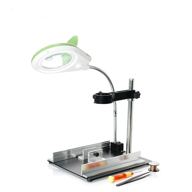 

YIHUA-628TD LED lights Illuminated Desktop Magnifier BGA Hot Air Gun Holder Fixture for PCB Repair maintenance platform