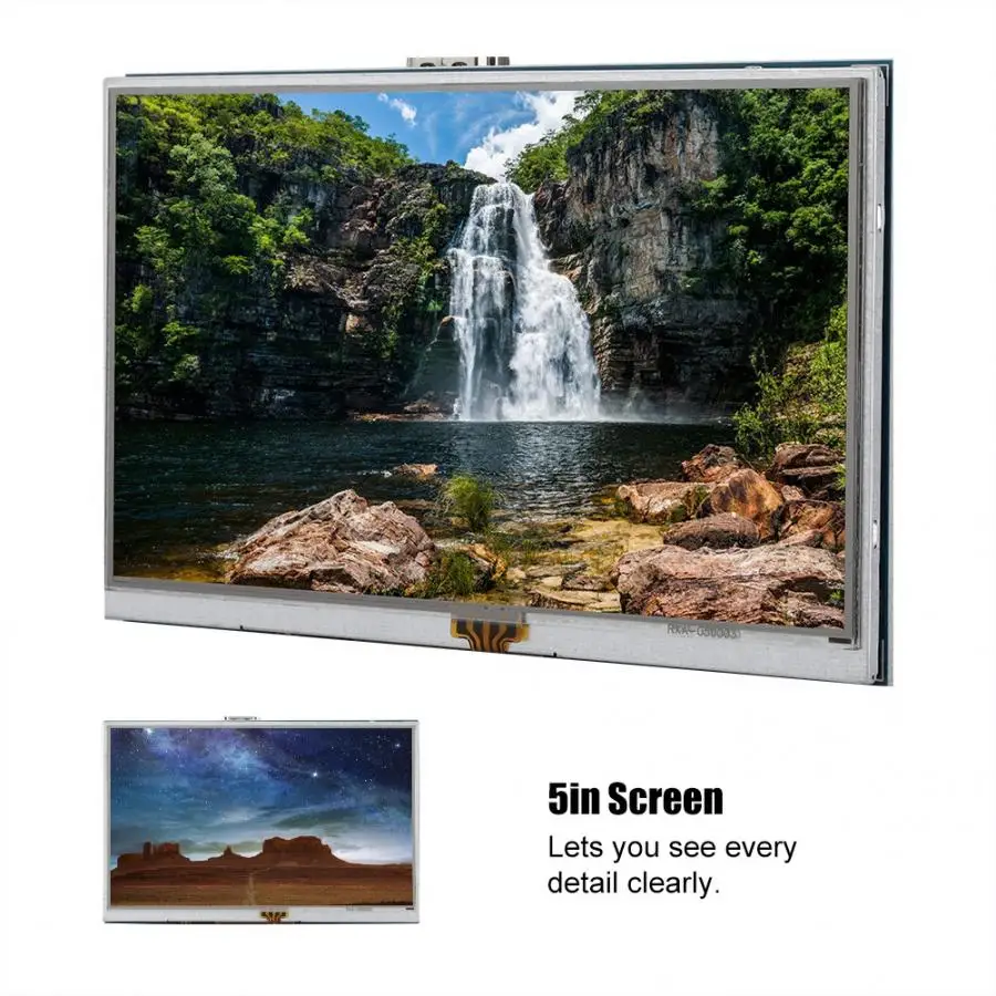 

5in 800*480 HD Touch Screen for Raspberry Pi 3B+/3B/2B Wide Viewing Angle with Case 2019