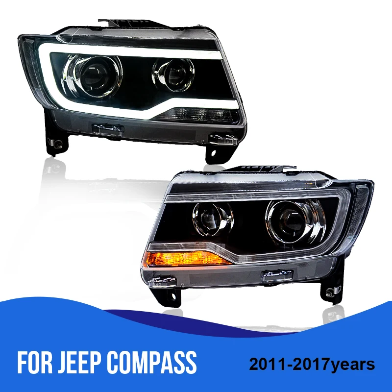 ROADOT for Jeep Compass 2011 2017 Car Headlights Assembly H7 D2H Hid
