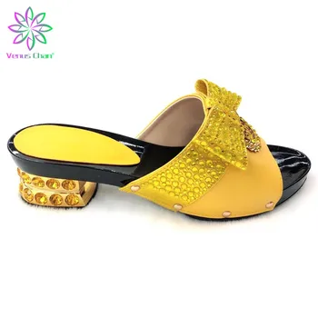 

Latest Design Rhinestone Wedding Shoes Slip on Shoes for Women Nigerian Women Party Pumps Womens Shoes Heels Open Toe Lady Shoes