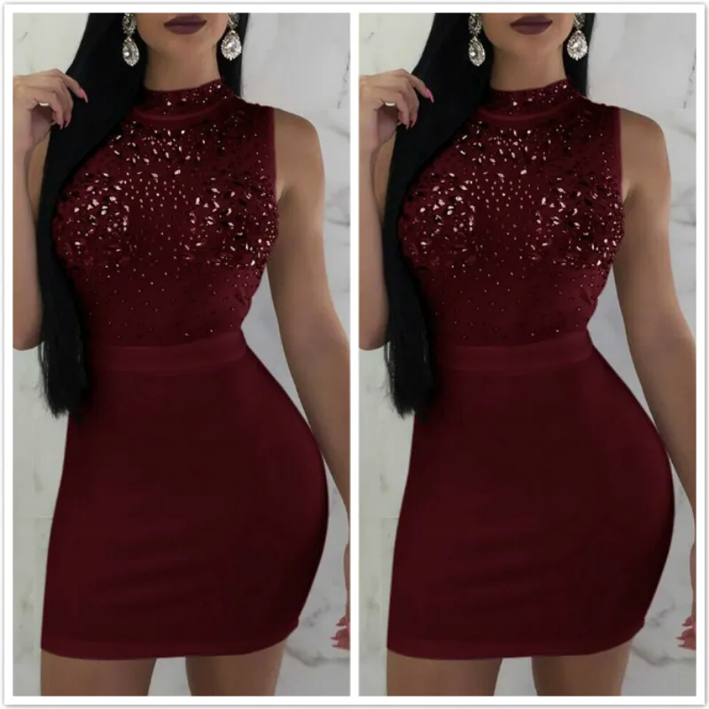 Женское летнее платье без рукавов сексуальные Модные Bodycon Открытое вечерние