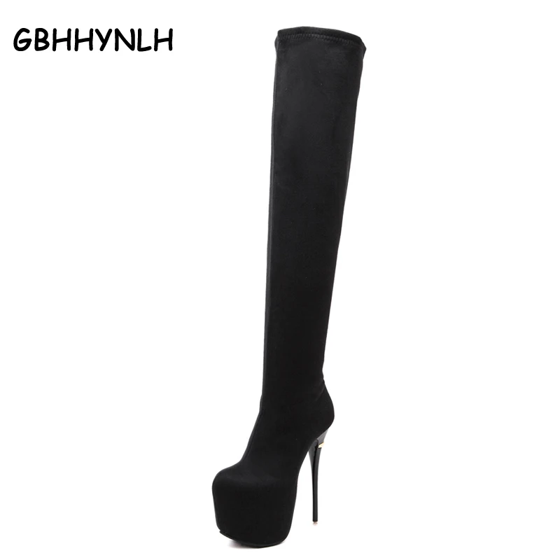 

Sexy boots Over The Knee Boots Women 2020 Brand Ultra High Heels fur Boots Platform pumps Long Boots women winter shoes LJA77