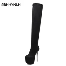 Sexy boots Over The Knee Boots Women 2020 Brand Ultra High Heels fur Boots Platform pumps Long Boots women winter shoes LJA77 цена Sexy boots Over The Knee Boots Women 2020 Brand Ultra High Heels fur Boots Platform pumps Long Boots women winter shoes LJA77 цены онлайн