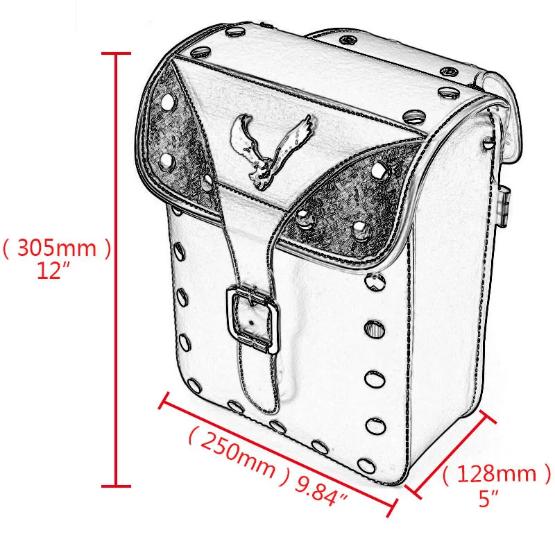 Скутер левый и правый сумки для инструментов чемодан седельная сумка Летающий орел хромированная заклепка поверхность украшение Мотоцикл Универсальный