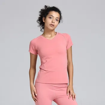 

New Women Breathable Yoga Shirts Solid Mesh Stitching Sports Tops Fitness Gym Run Sport Short Sleeve XL Yoga T Shirts For Female