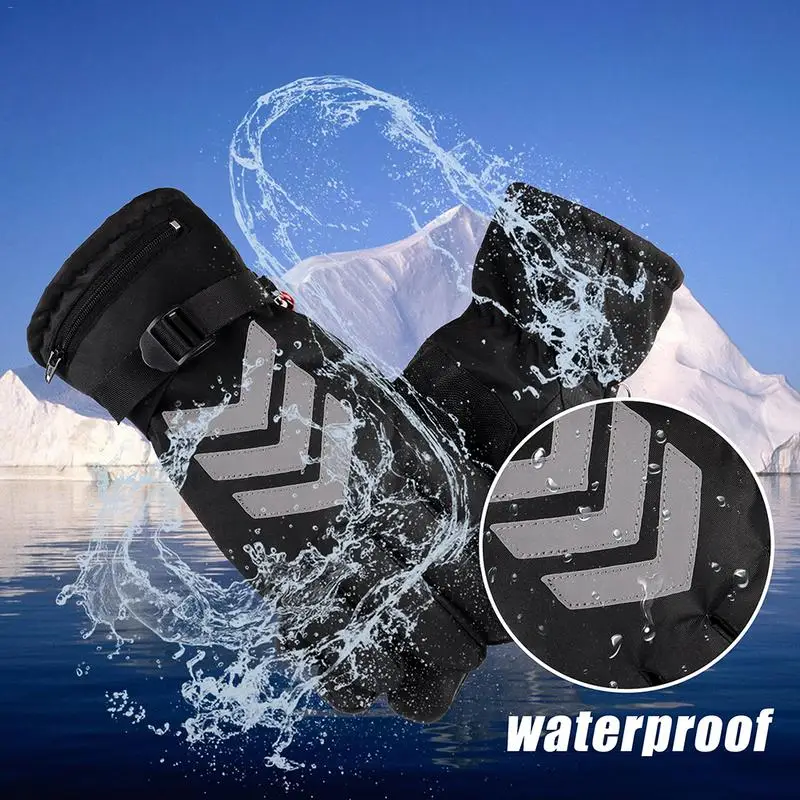 

2019 US Plug Waterproof Heated Gloves Battery Powered For Motorcycle Hunting Ski Winter Warmer Rechargeable Battery Unisex