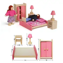 Розовый деревянный ролевые игрушки детская розовая мебель для игры в семейную сцену детский игровой дом подарки