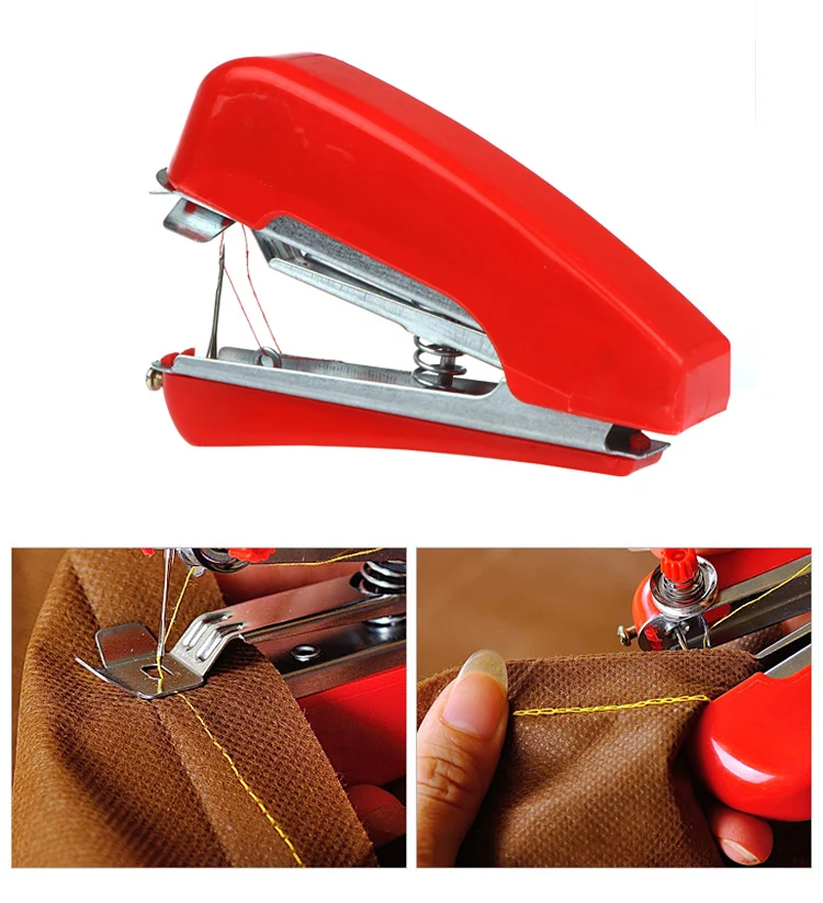 

Handheld Mini Sewing Machine Manual Portable Home Travel Small DIY Needlework Cordless Machine Cloth Fabric Stitch Accessorie