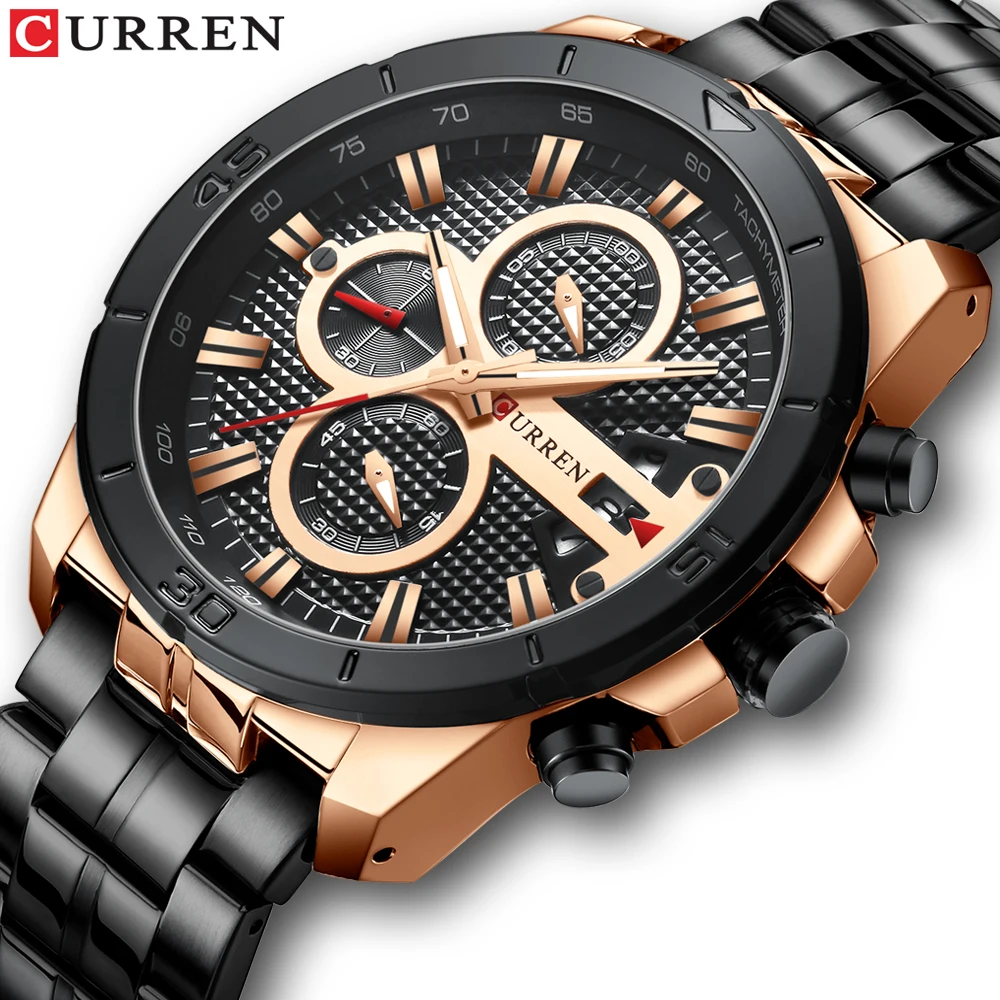 Relogio Curren Mens Watches Luxury Quartz Stainless Steel Wirst Watch Business Zegarek Meski Reloj Hombre New Arrival