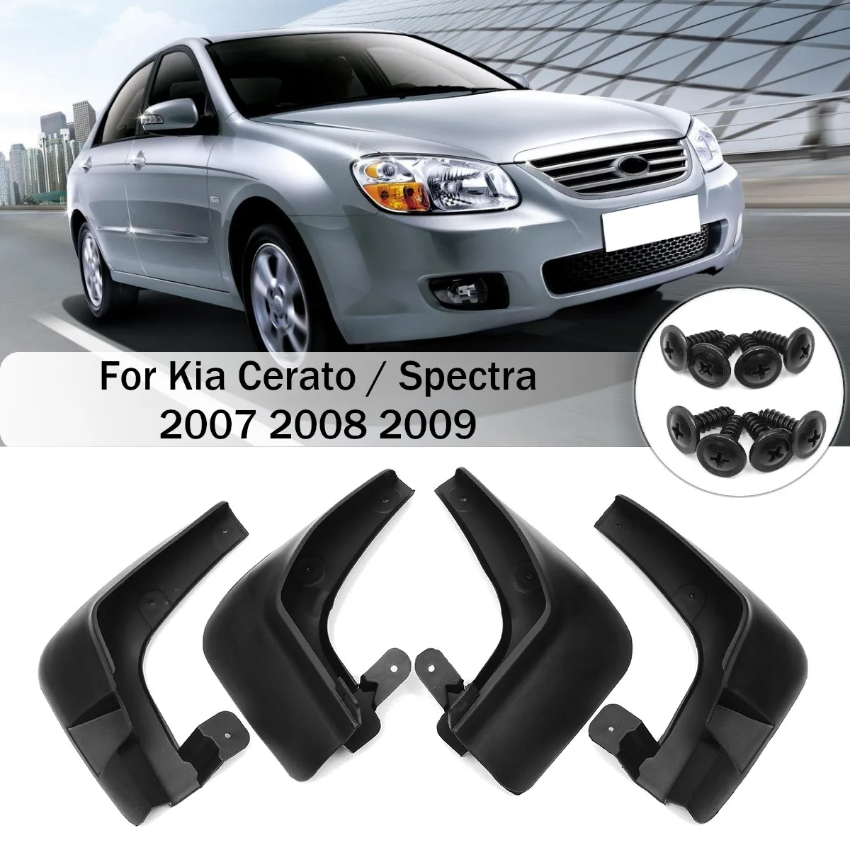 

4pcs Car Mud Flaps Front Rear Fender Flares Splash Guards for Kia Cerato/Spectra 2007 2008 2009 Mudflaps Mudguards