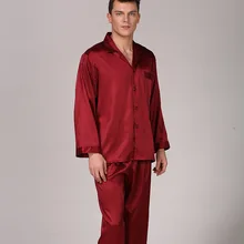 Человек в полоску для экспорта шелковые пижамы сезон длинный рукав брюки подражать натурального шелка костюм будет товара дома комплект для создания домашней обстановки красный, черный