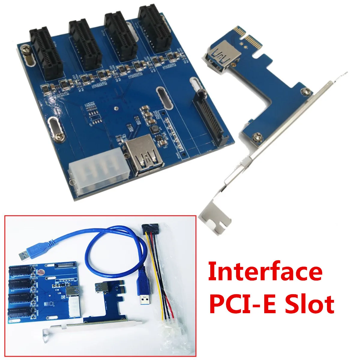 4 порта PCI-E к USB интерфейсу расширения концентратор карт магистральный кабель адаптер удлинитель