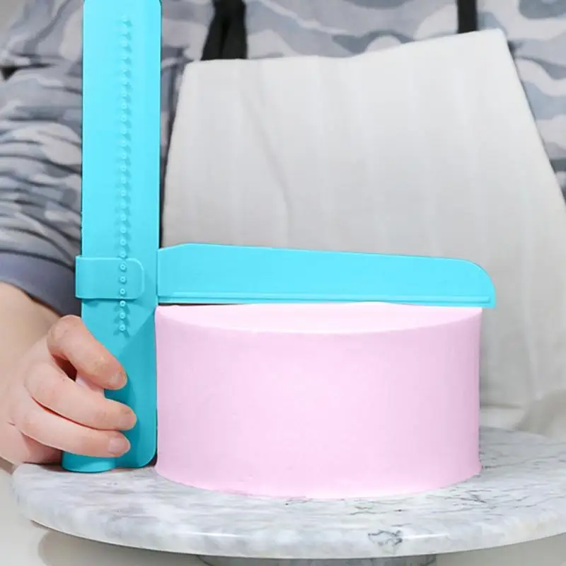 

Adjustable Turning Fondant Cake Cream Sugar Leveling Device Smooth DIY Baking Cake Scraper Spatula Cake Decorating Tools