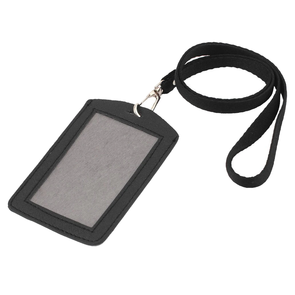 

Office, school badge strap black vertical neck