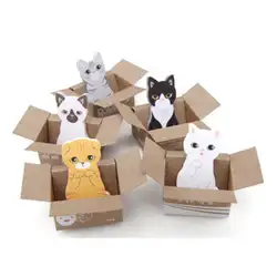 Нет кошка собака коробка милые наклейки из мультфильмов корейский канцелярские бумаги для заметок на клейкой основе для записей, офисные