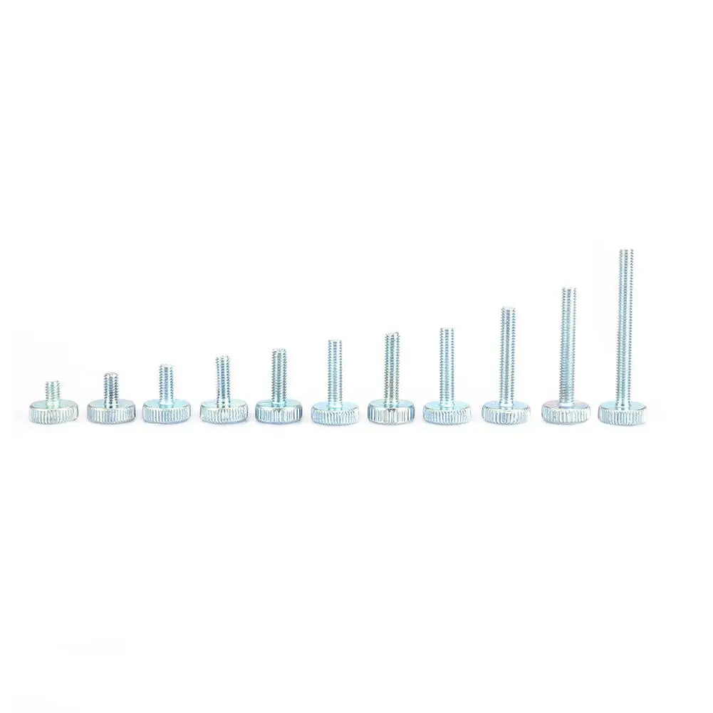 

5pcs M3 Zinc Plated Carbon Steel Flat Knurled Head Bolts Thumb Screws