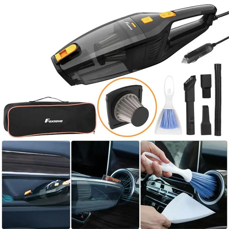 

Car Vacuum Cleaner Powerful Suction Handheld Dust Busters Portable Auto Vacuum Cleaner Vacuum Cleaner Black