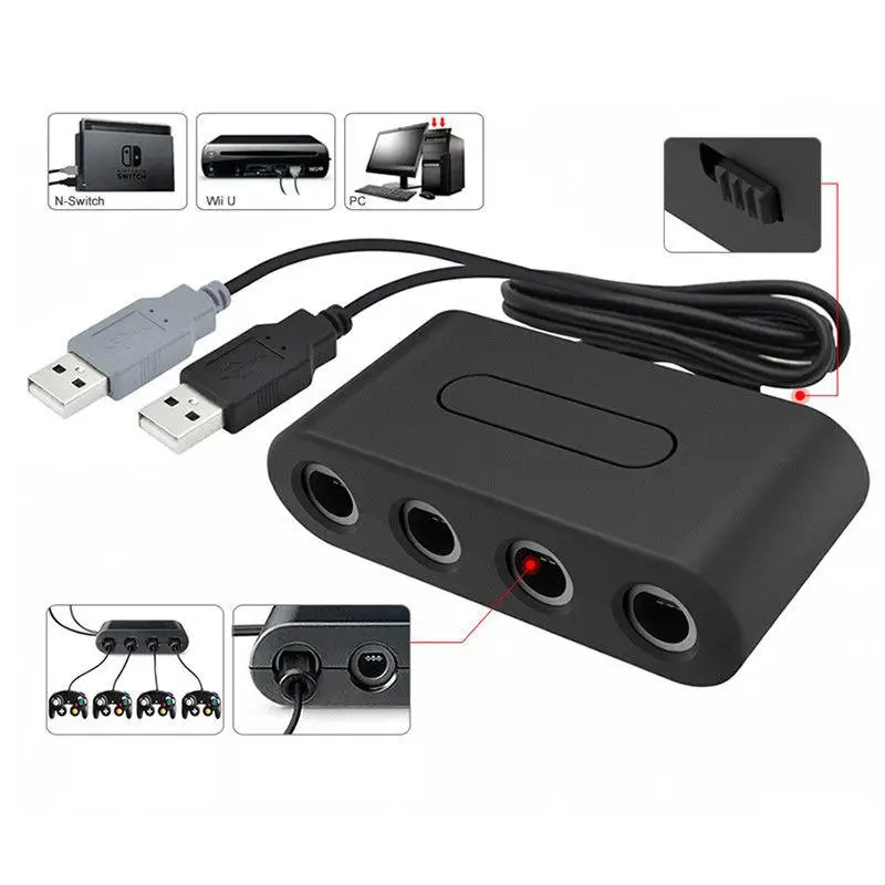 

EastVita 4 Port for Gamecube for NGC Controller Adapter for Nintend Wii U & Switch and PC r20