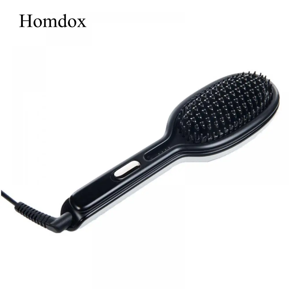 

3-in-1 Hair Styling Flat Curling Styling Brushes & Multifunctional Iron Straightener Tools Ceramic Brush Comb