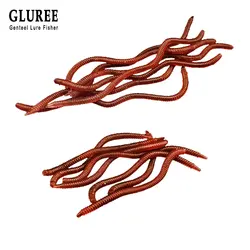 GLUREE 1 шт Моделирование красный мягкий дождевой червь Блесен 8 см 10 см красный мягкие приманки PET искусственные приманки приманка "Червь"