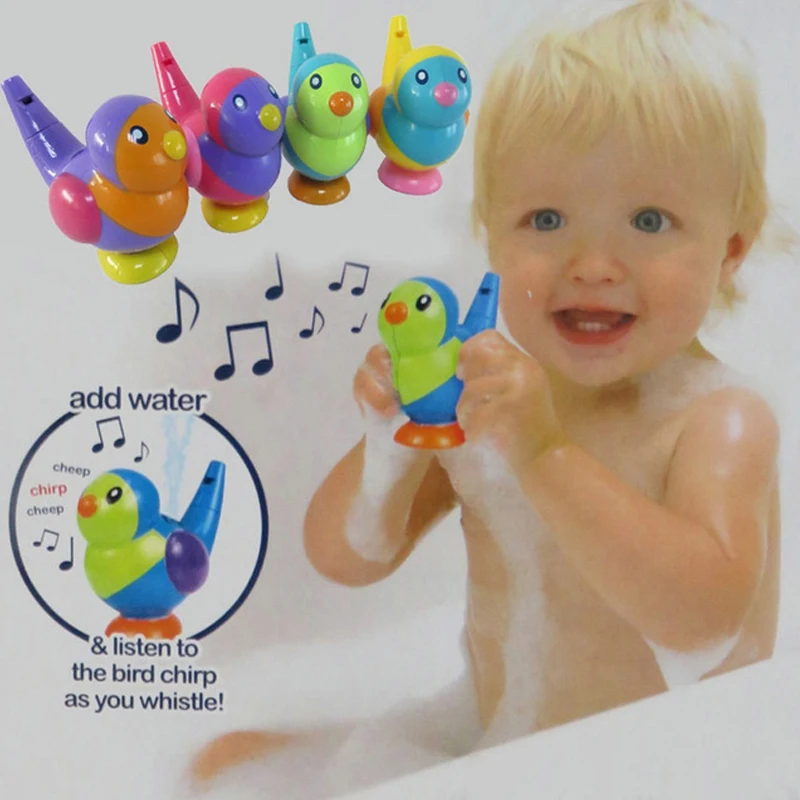 Детские игрушки для ванной в форме милой птички свисток детский душ ванная Музыка Звук Развивающие детские игрушки 13-24 месяцев