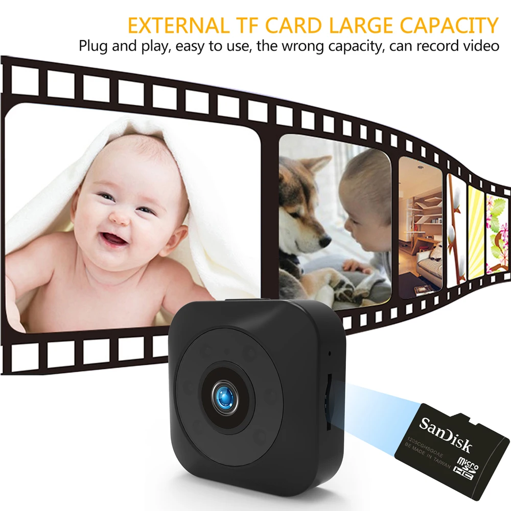 

Mini Handheld Remote Monitoring Wifi Night Vision Sport TF Card Home Camera Car Accessories