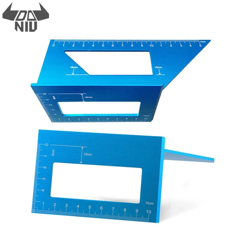 

DANIU Woodworking T-Type Multifunctional Square Angle Ruler 45/90 Degrees Gauge Angle Protractor Aluminum Alloy Thickening
