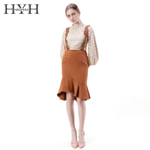 HYH HAOYIHUI Lantern sleeve Patchwork Sweet Pure Women blouse Tops Casual Crochet sweet lace crochet see through pure color blouse