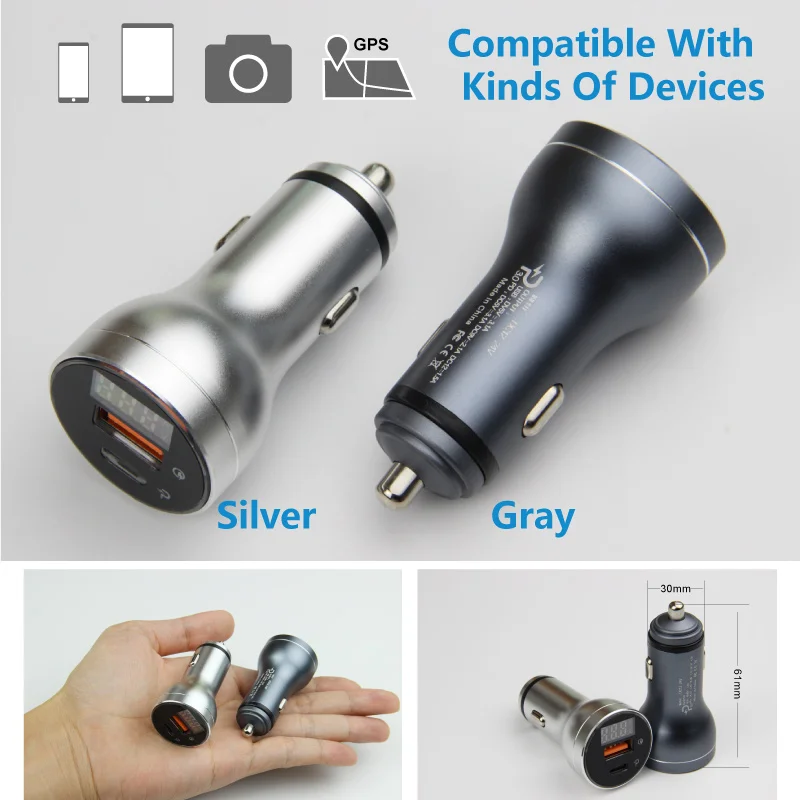 Usb C PD 3 0 быстрая зарядка автомобильное зарядное устройство Type c 2 QC мобильный