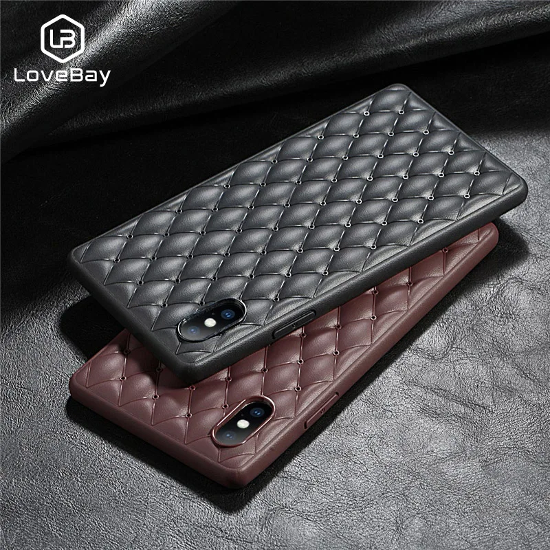 Lovebay чехол для телефона iPhone 7 8 Plus X XR XS Max Роскошная кожа текстура дышащий дизайн