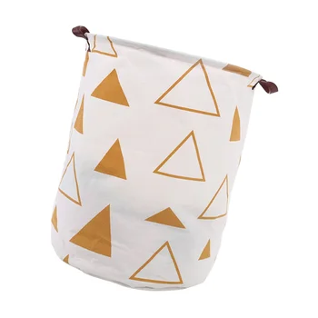 

Cotton and Linen Laundry Basket Foldable Laundry Hamper Bucket Dirty Clothes Storage Organizer Container - 40x50cm