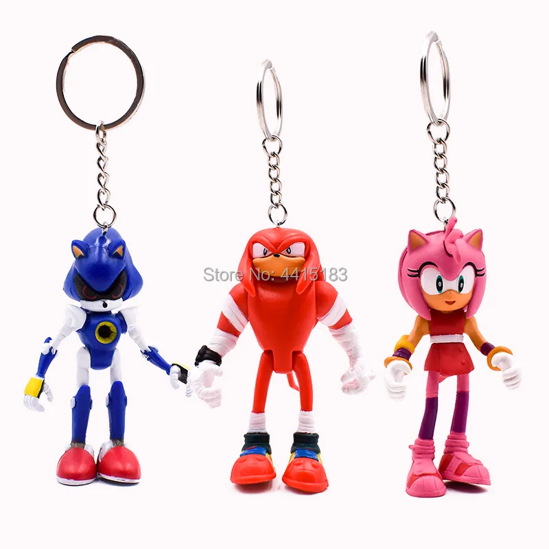 6 pcs/set Anime Sonic Key Chain Tails Amy Rose Knuckles PVC Action Figure Doll Model Toy Christmas Gift For Children 6 pcs/set Anime Sonic Key Chain Tails Amy Rose Knuckles PVC Action Figure Doll Model Toy Christmas Gift For Children