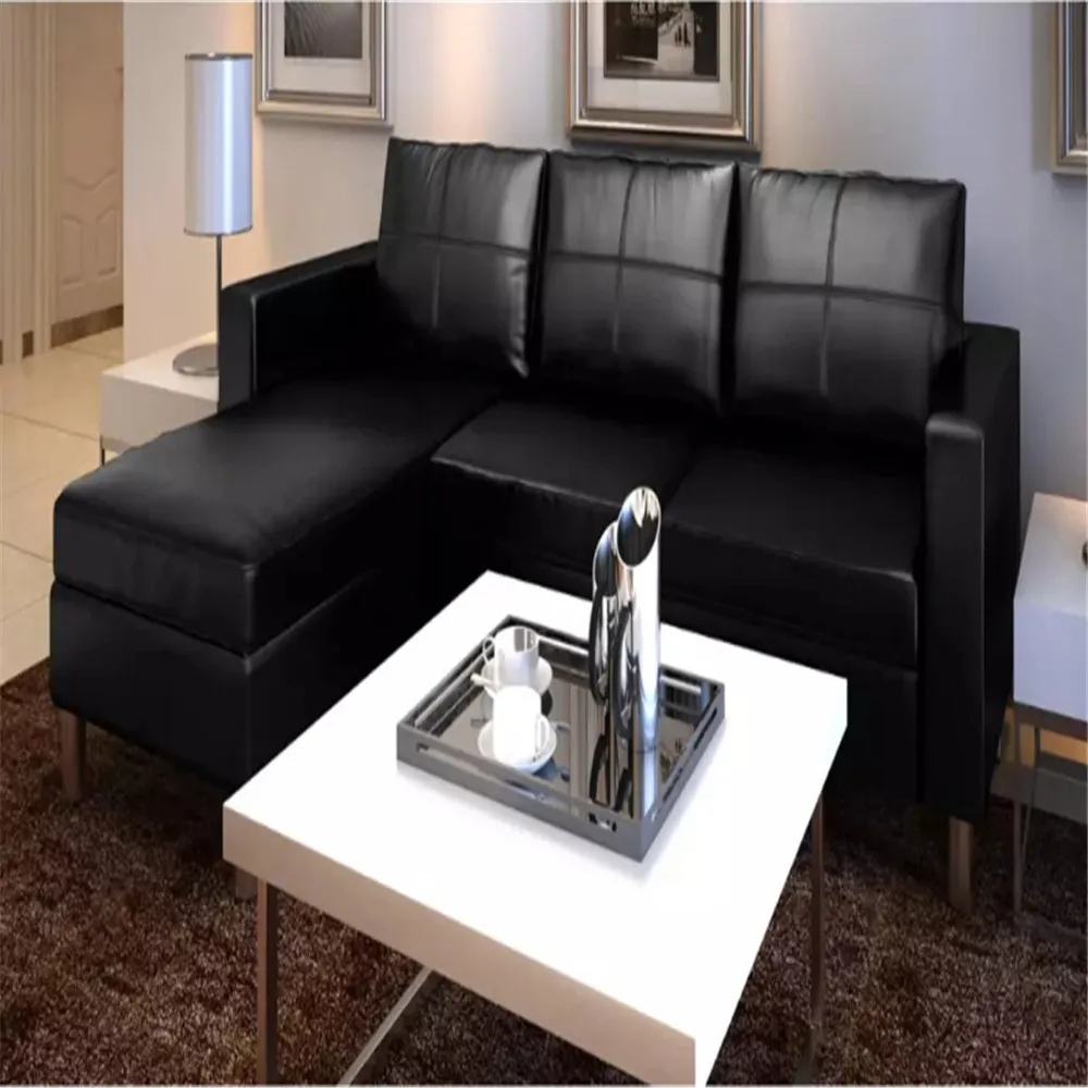 VidaXL الاقسام 3 مقاعد أريكة الاصطناعية أريكة جلدية الأسود 241979 أريكة لغرفة المعيشة مكتب VidaXL الاقسام 3 مقاعد أريكة الاصطناعية أريكة جلدية الأسود 241979 أريكة لغرفة المعيشة مكتب