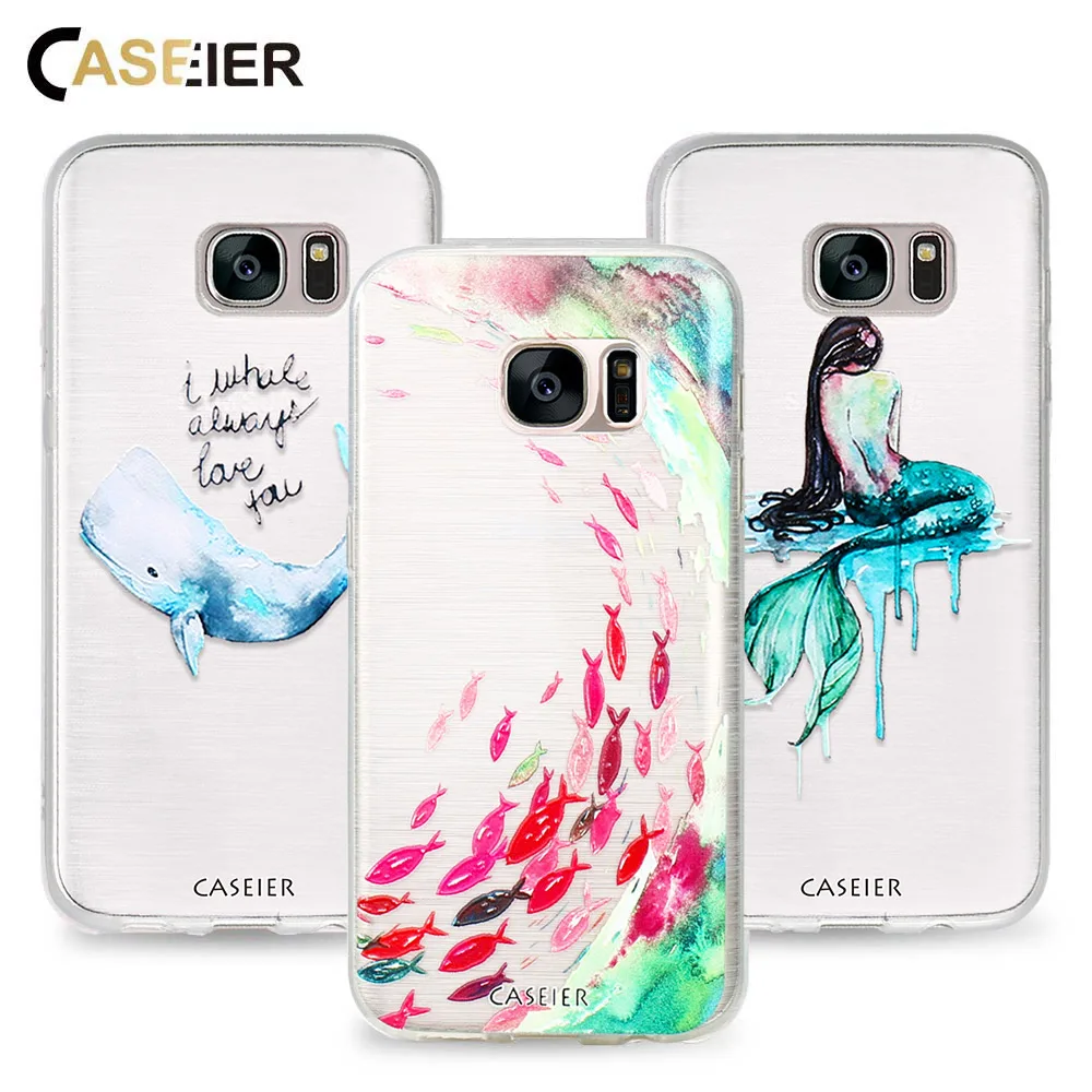 CASEIER Cute Whale Case For Samsung S6 S7 Edge S8 Plus Note 8 Cases Fish Cover Soft Silicone Shell |
